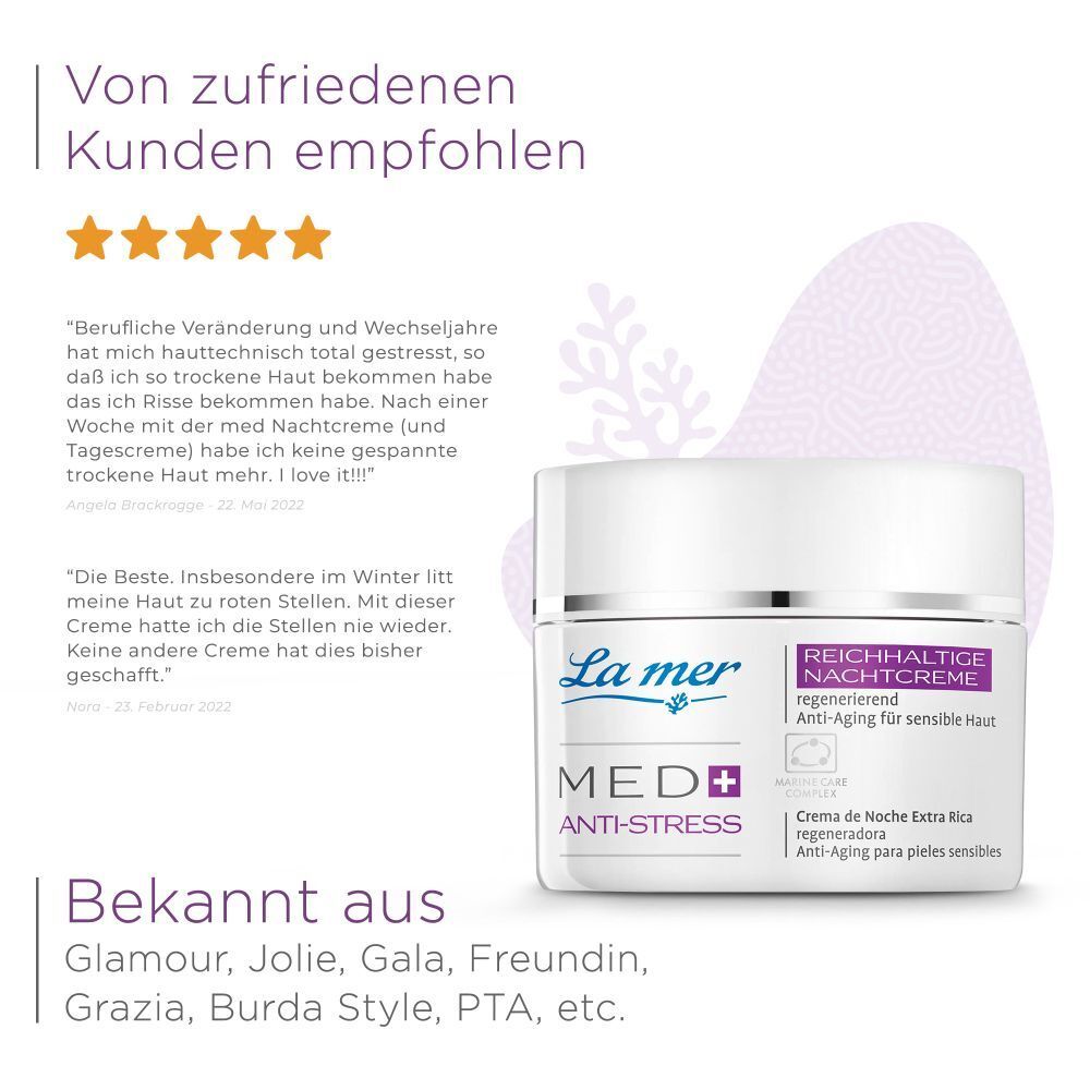 LA MER MED+ Crème de nuit riche anti-stress sans parfum
