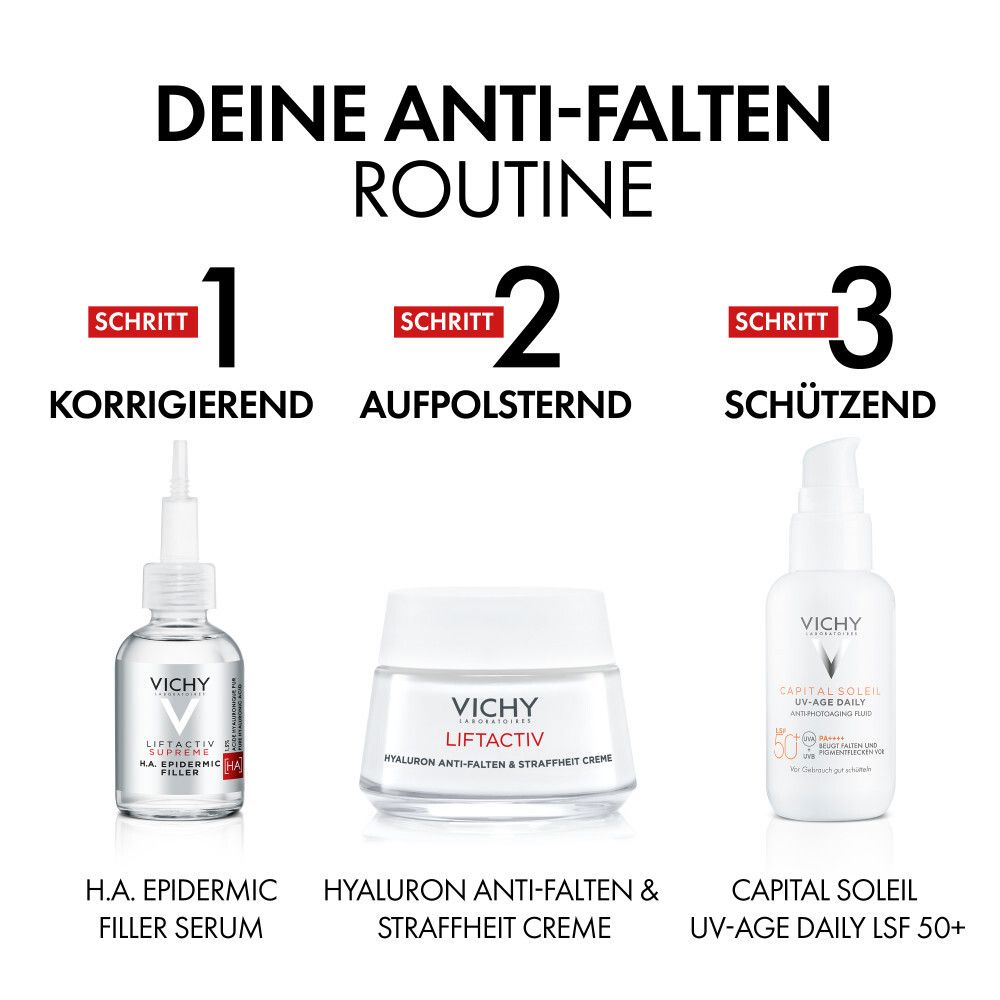 Grafiek met druppels. Tekst: Na 6 weken -60% fijne lijntjes, -47% rimpels. Tekst: Vochtschild, intensief vullend effect.
