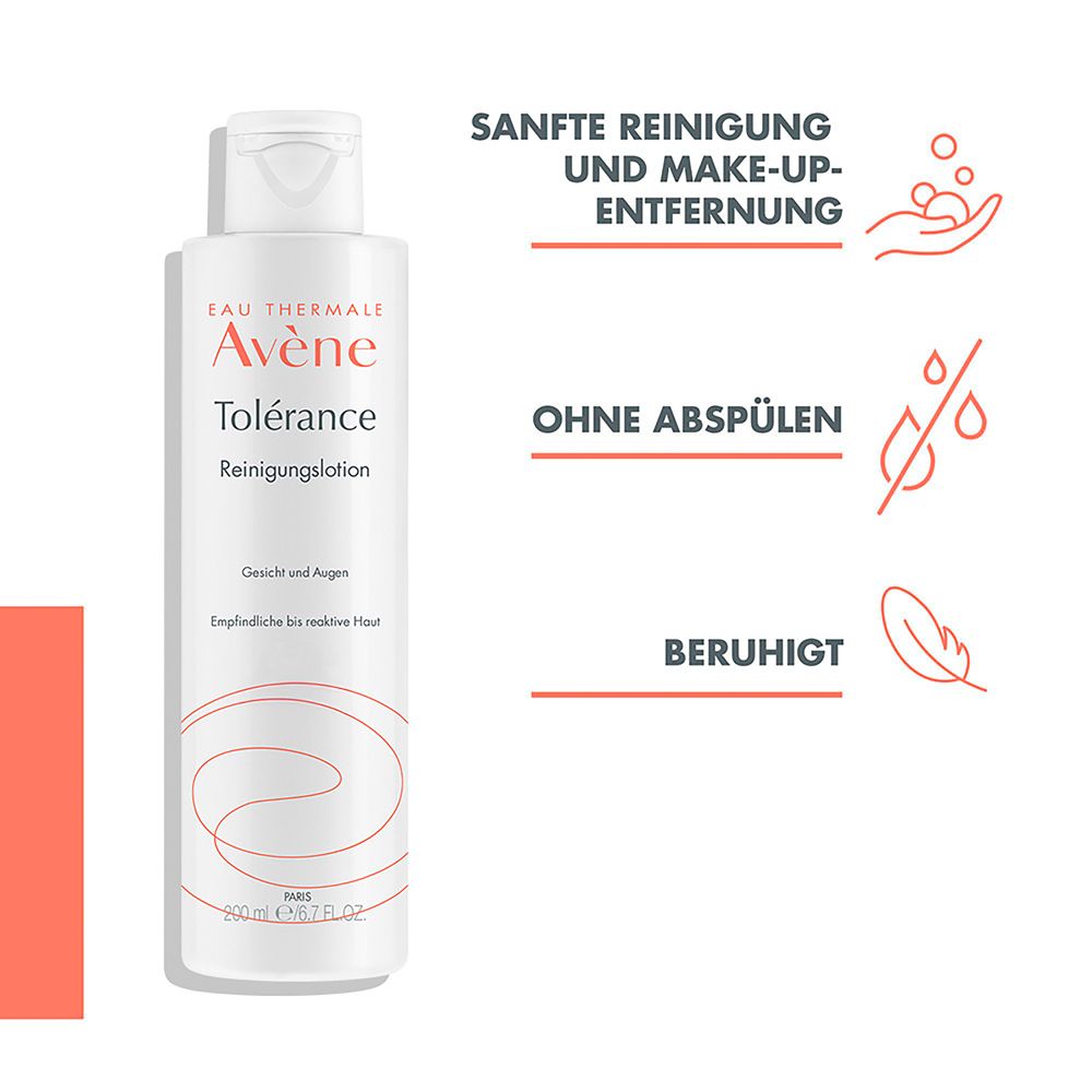 Avène Tolérance Lotion nettoyante : Nettoyage doux, démaquillage, sans rinçage, apaisant. 99% d'ingrédients d'origine naturelle.