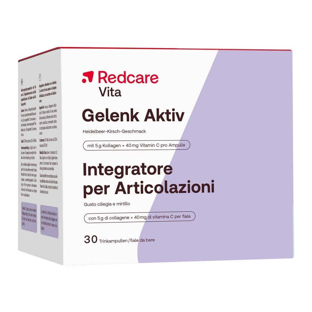 Verpakking van Redcare Vita Gelenk Aktiv met 30 drinkampullen.