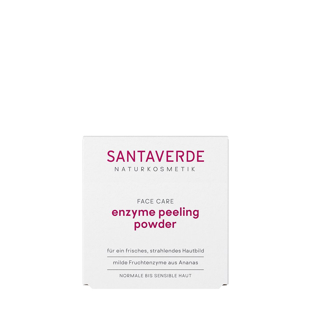 SANTAVERDE Naturkosmetik Face Care Enzyme Peeling Powder dans un emballage blanc.