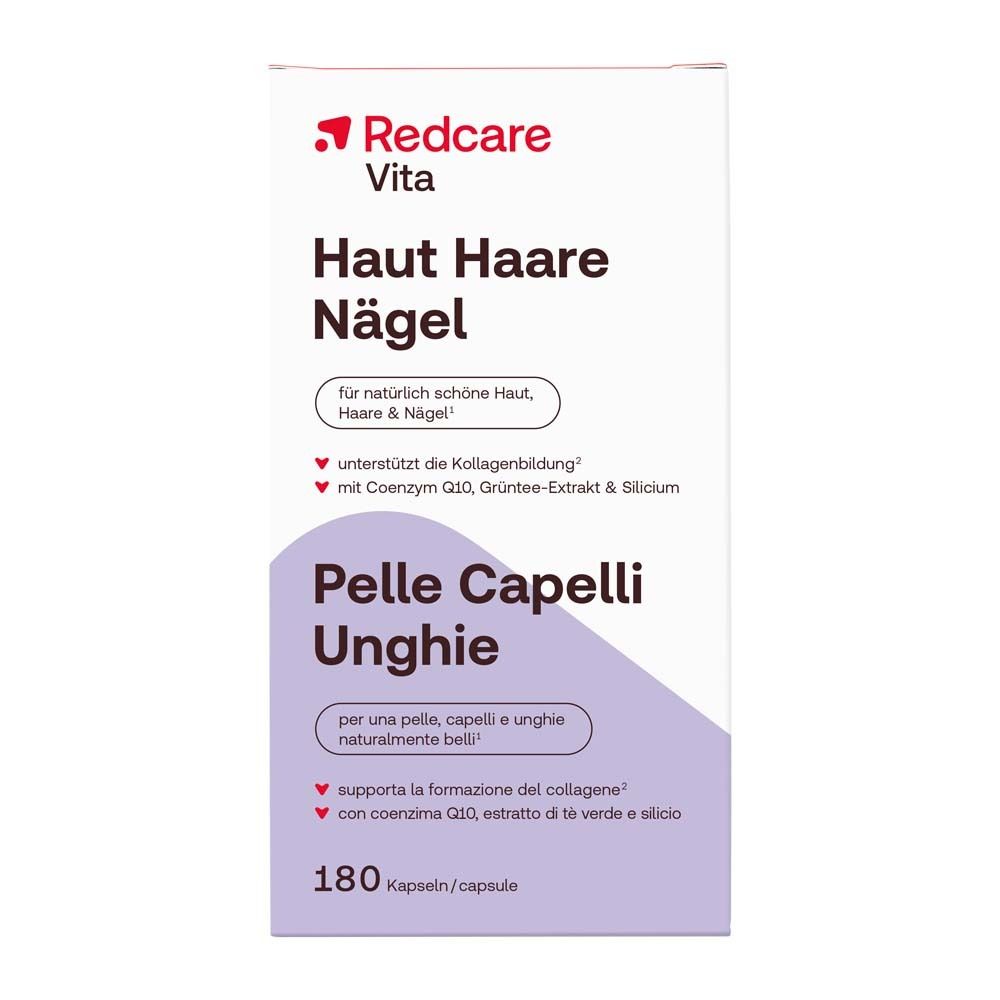 Redcare Vita Peau Cheveux Ongles : emballage cartonné de 180 gélules.