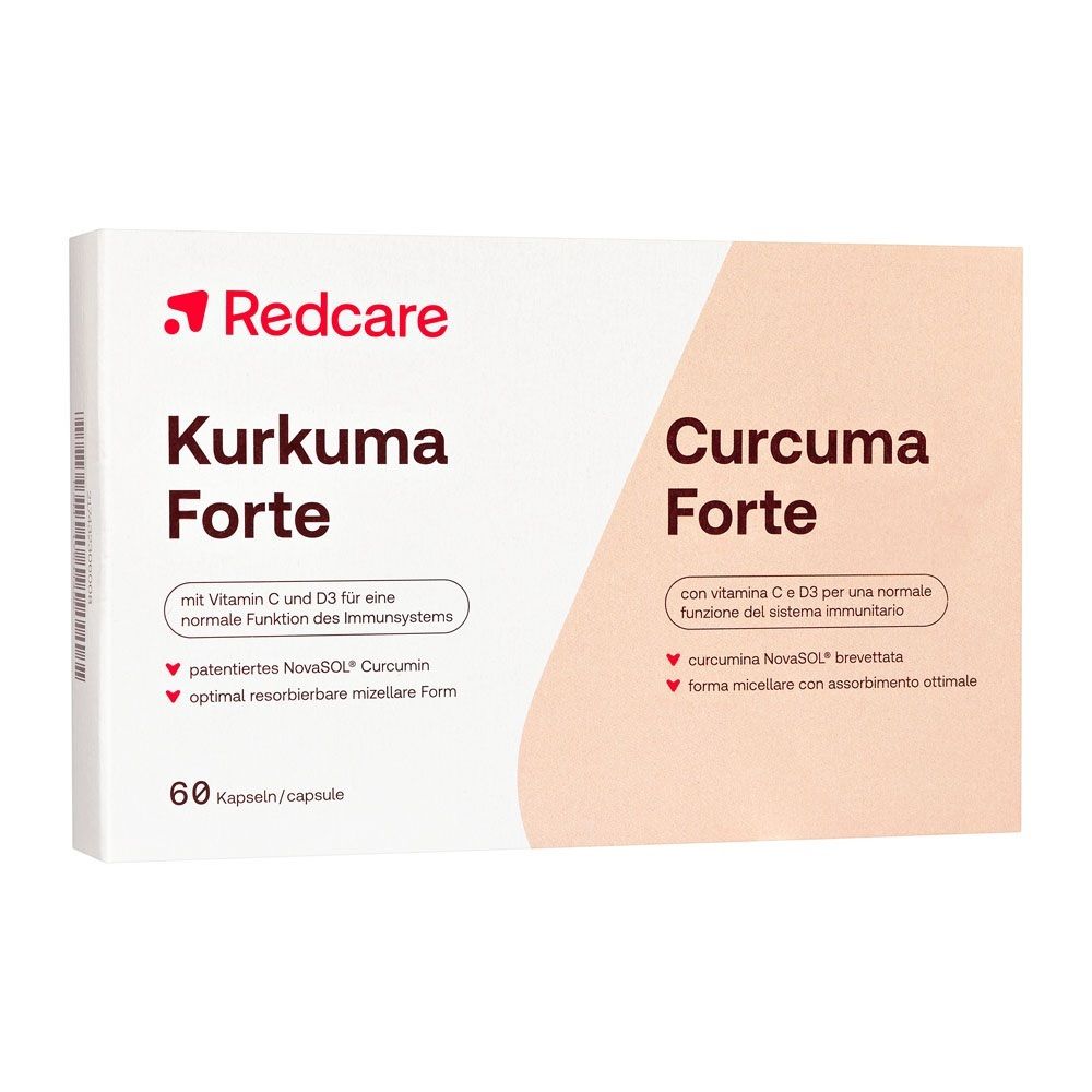 Emballage Redcare Kurkuma Forte avec 60 gélules.