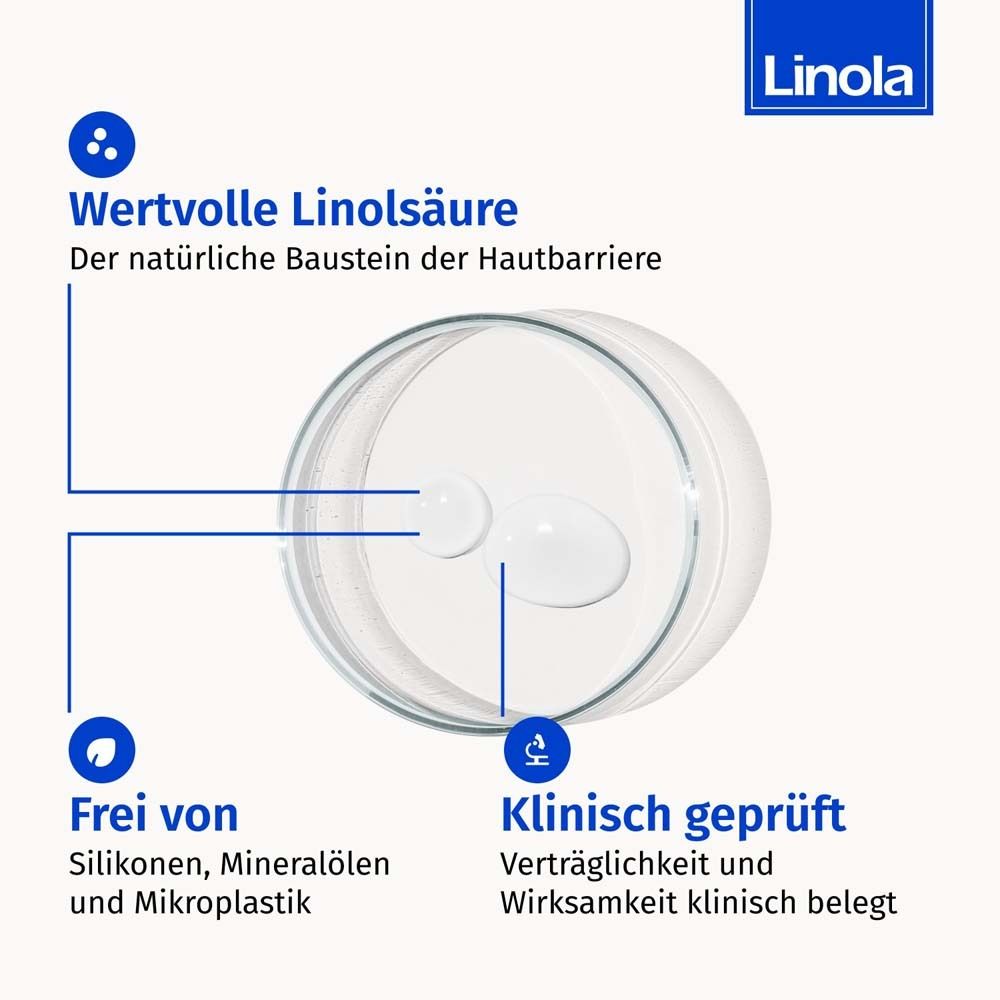 Linola Forte Hoofdhuid-Tonikum: waardevolle linolzuren, vrij van siliconen, klinisch getest.