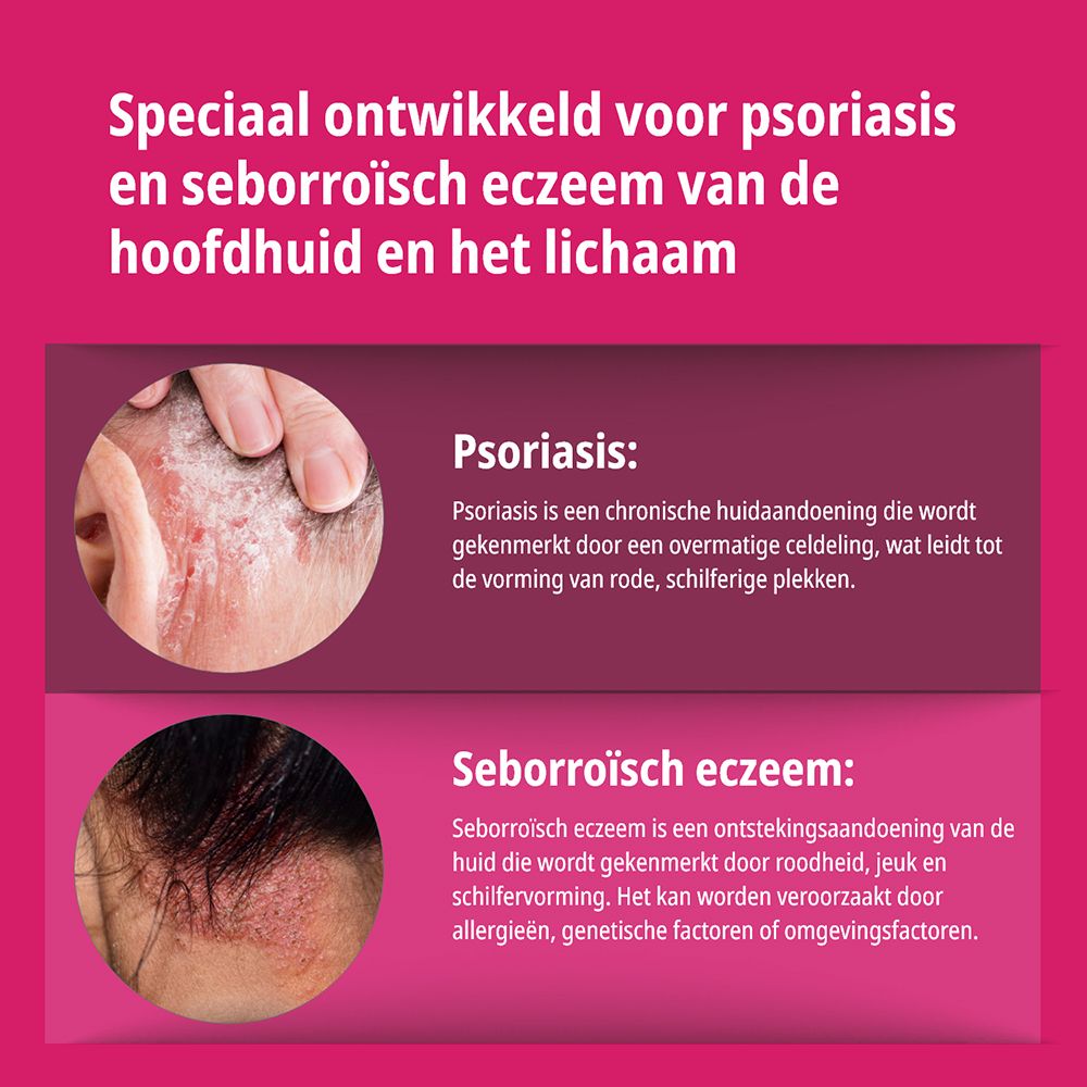 Witte fles Evolsin® shampoo met roze en grijs etiket, 250 ml. Toont een vrouw met schuim in haar haar.