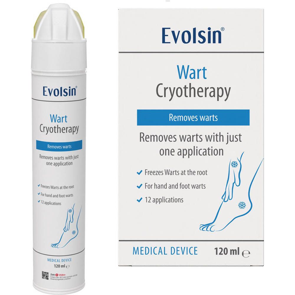 Spray anti-verrues et emballage. Contient des applicateurs. Dispositif médical.