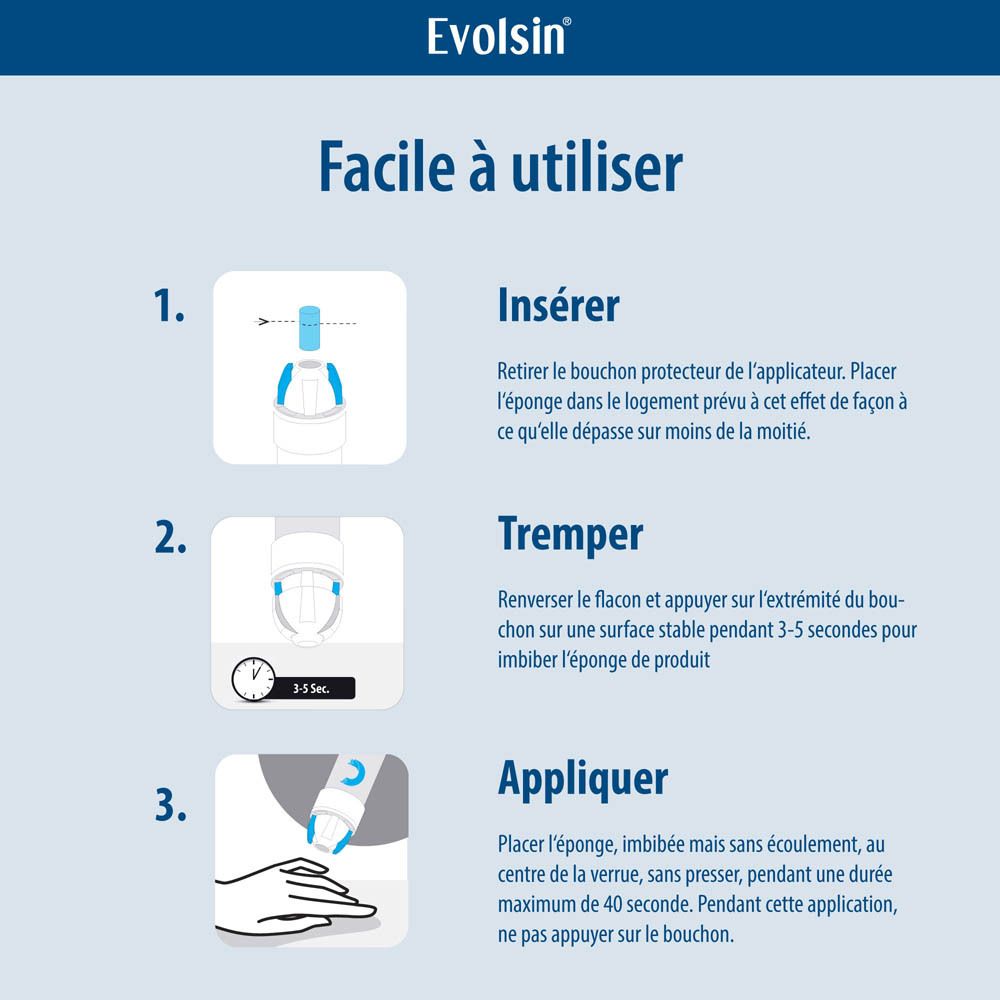 Emballage avec informations sur le produit. Convient aux verrues et verrues plantaires. Gros plan.