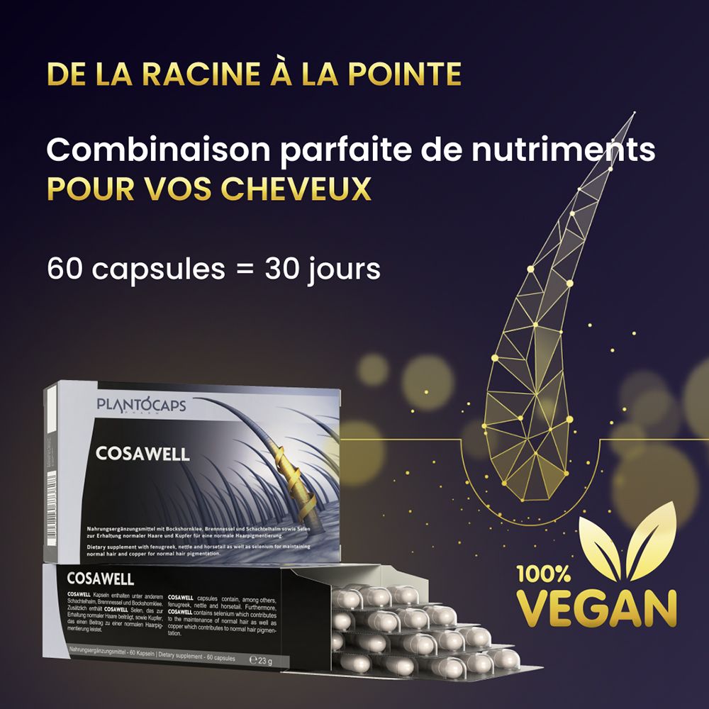 Emballage PlantoCaps Cosawell avec concept capillaire.