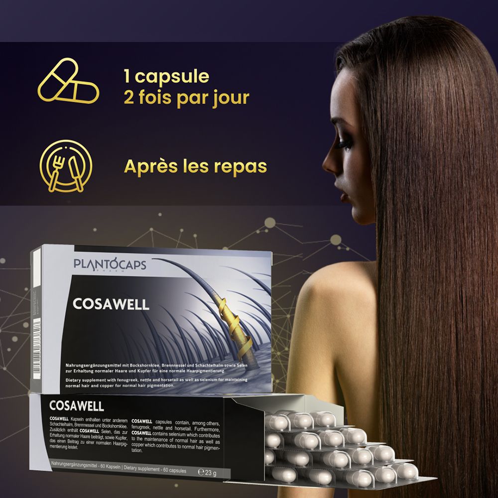 Emballage PlantoCaps Cosawell avec concept capillaire.