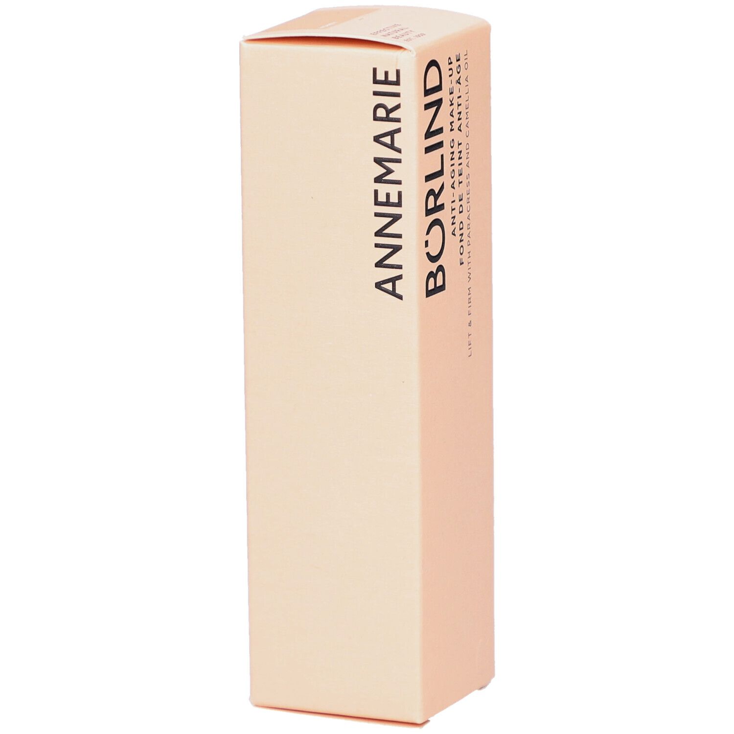 Emballage de BÖRLIND Anti-Aging Make-up. Inscription: Annemarie Börlind. Texte en allemand et anglais. Teinte: honey.