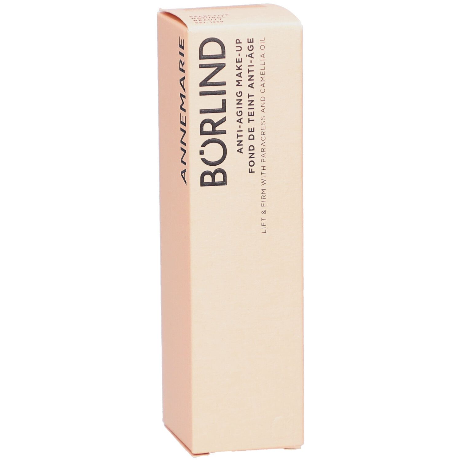 Emballage de BÖRLIND Anti-Aging Make-up. Inscription: Annemarie Börlind. Teinte: honey.