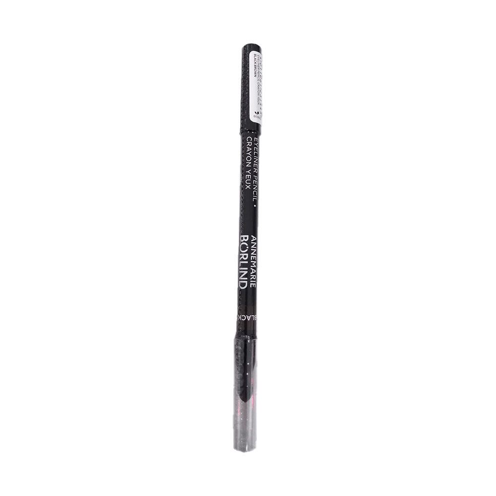 Kajalpotlood. Zwart potlood met zilveren dop. Opschrift: ANNEMARIE BÖRLIND, EYELINER PENCIL.