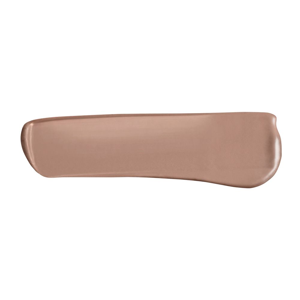 Uitgestreken Creme Pastell getinte dagcrème, tint Brunette. Op witte achtergrond.