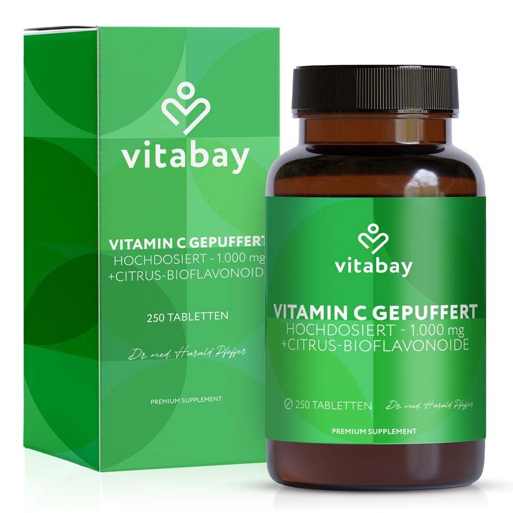 Flacon et boîte Vitabay Vitamine C 1000 mg.