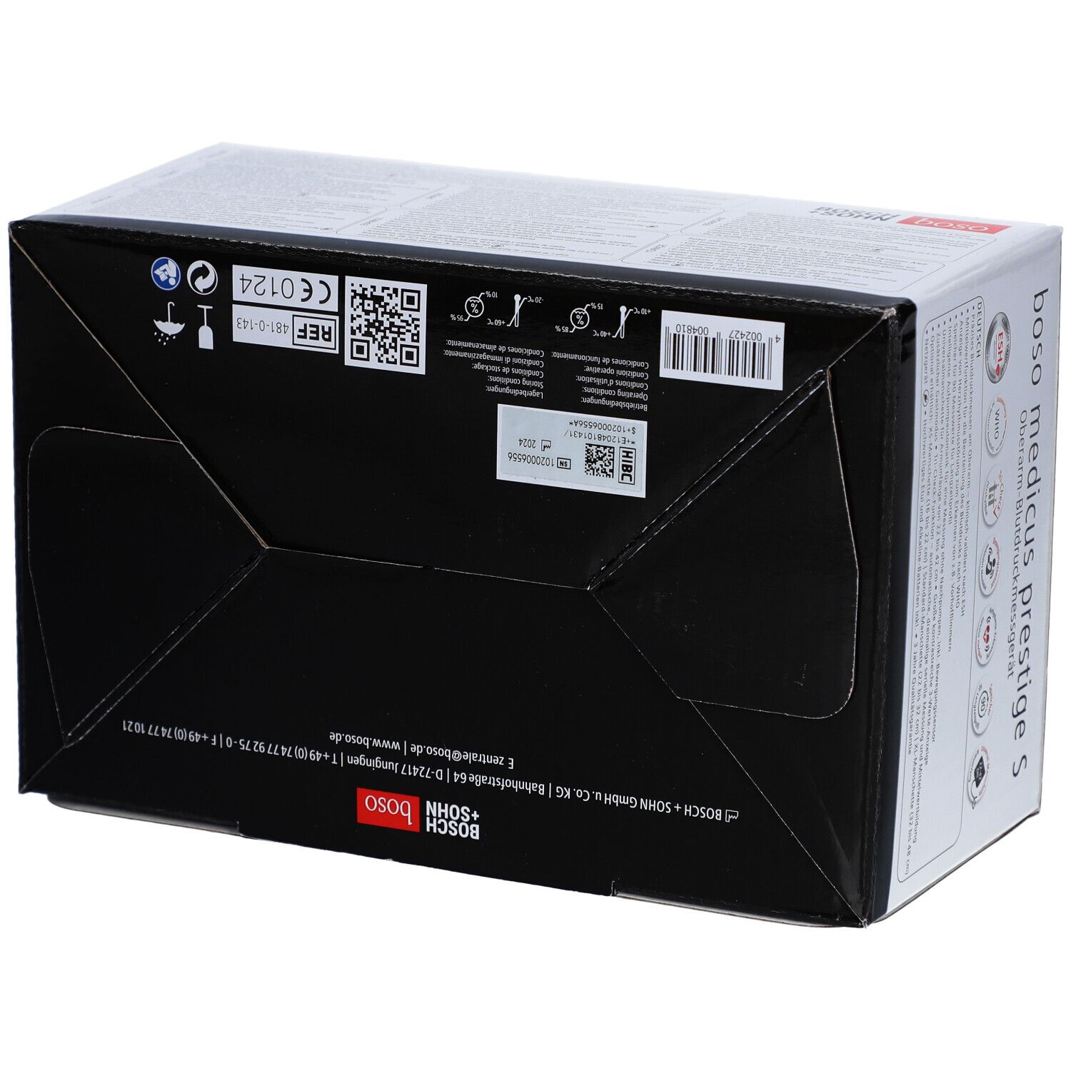 Tensiomètre bras BOSCH + SOHN boso medicus prestige S, modèle sur carton.