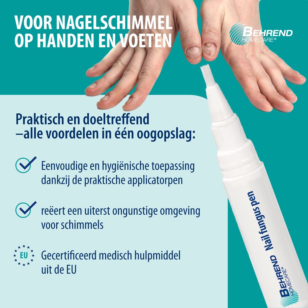 Behrend Homecare Nagelzwam pen. Praktische en effectieve toepassing tegen nagelschimmel.