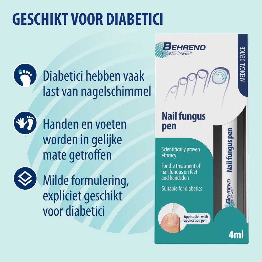 Behrend Homecare Nagelzwam pen. Geschikt voor diabetici. Milde formulering.