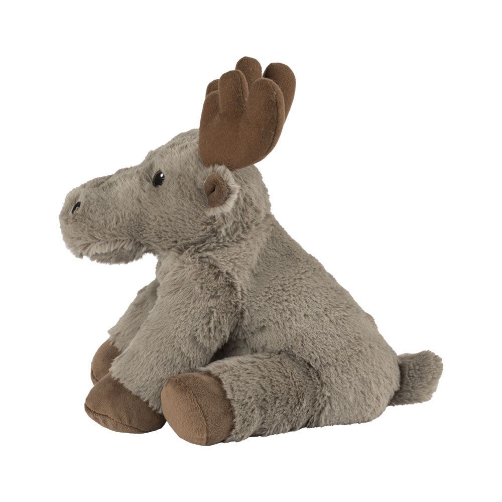 Peluche élan, assis, marron.