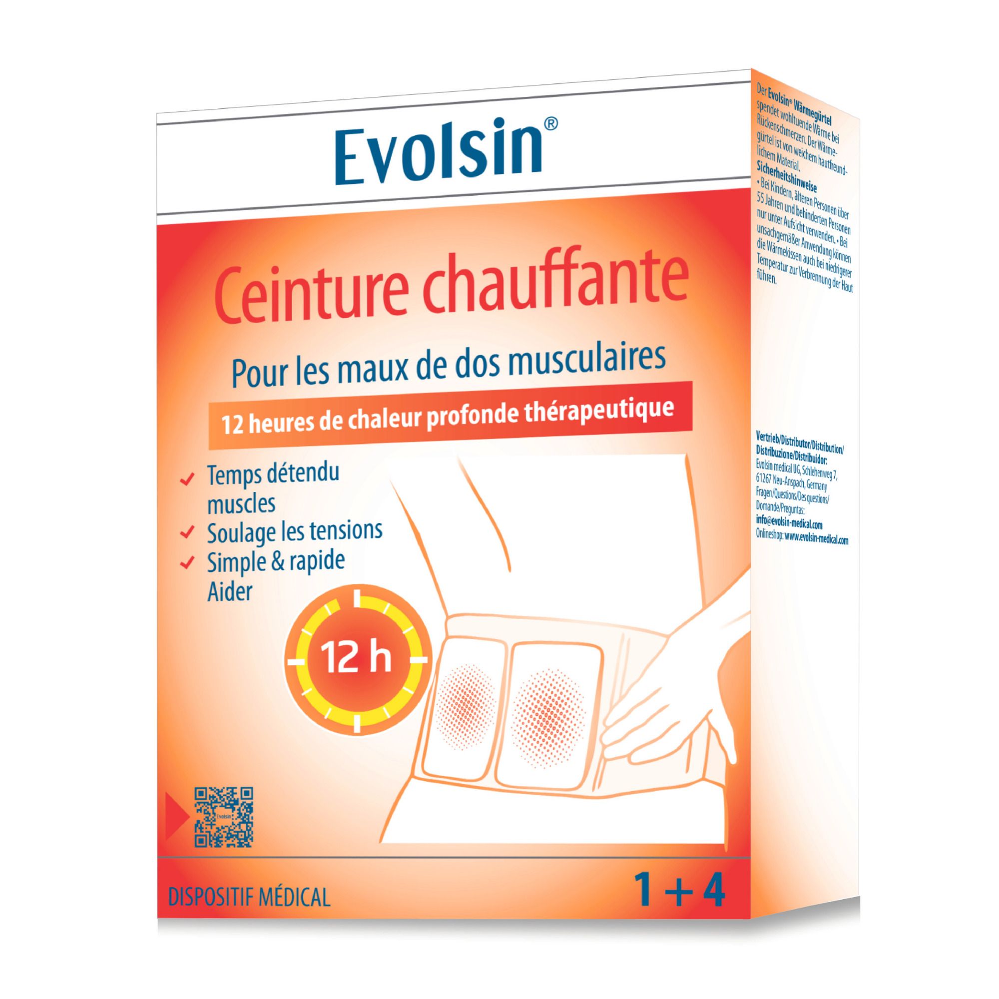 Promesse qualité Evolsin : efficacité rapide, doux pour la peau, jusqu'à 12h de chaleur, sans agents chimiques.