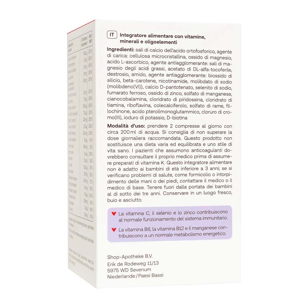 Dos de l'emballage avec ingrédients et informations nutritionnelles.