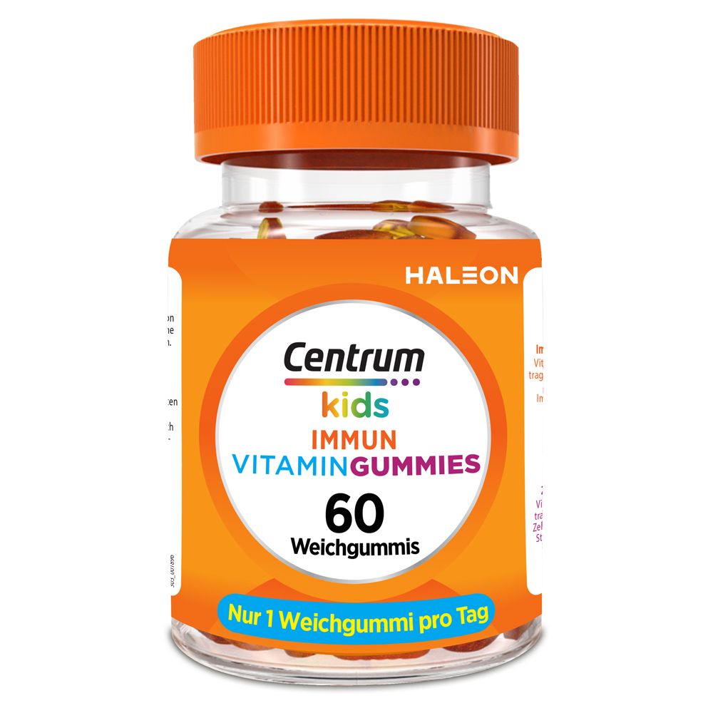 Fles Centrum Kids Immun Vitamin Gummies met 60 zachte gummies.