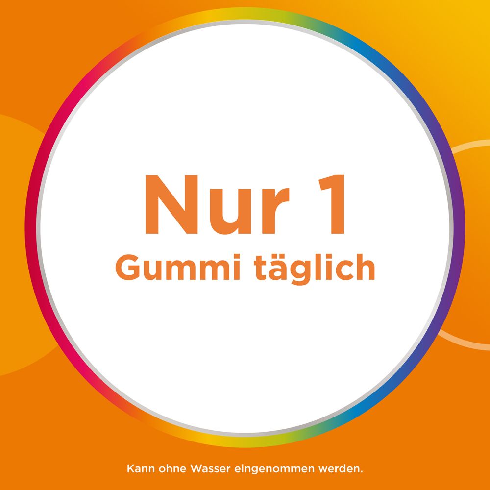 Neem slechts 1 Centrum Kids Immun gummy per dag.