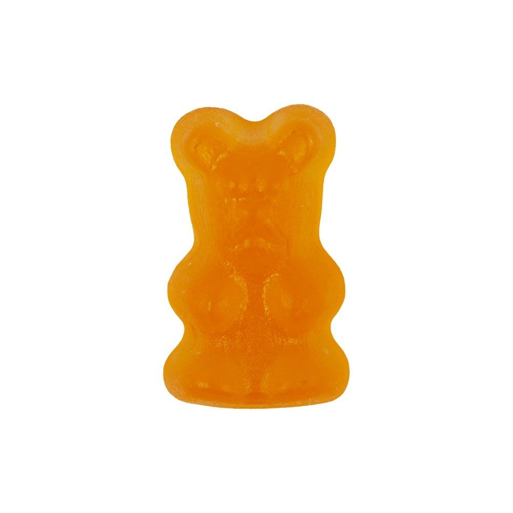 Eén enkele oranje multivitamine beertje.
