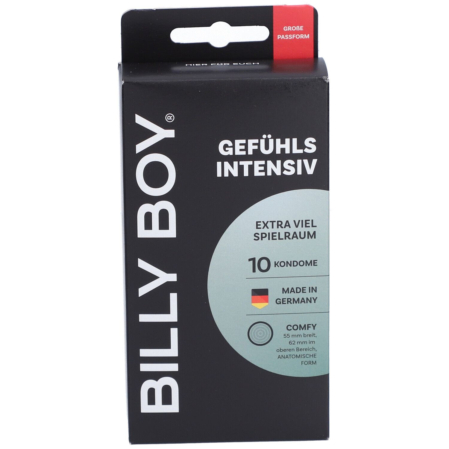Billy Boy Condoms Gefühlsintensiv, 10 stuks, extra veel ruimte, Made in Germany, Comfy.