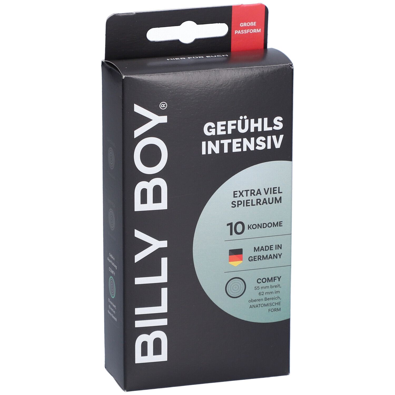 Billy Boy Condoms Gefühlsintensiv, 10 stuks, extra veel ruimte, Made in Germany, Comfy.