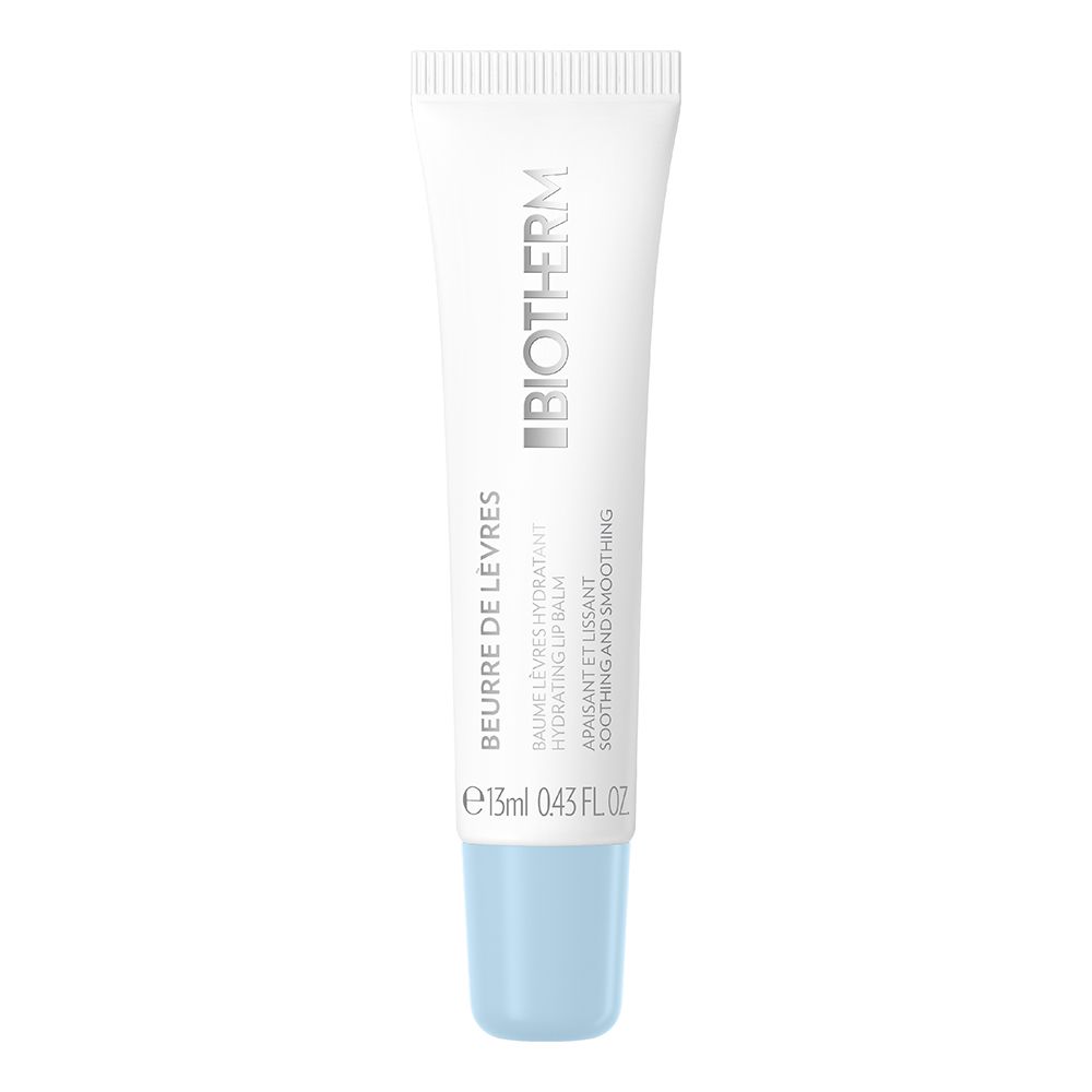 Tube de baume à lèvres BIOTHERM avec capuchon bleu, 13ml.