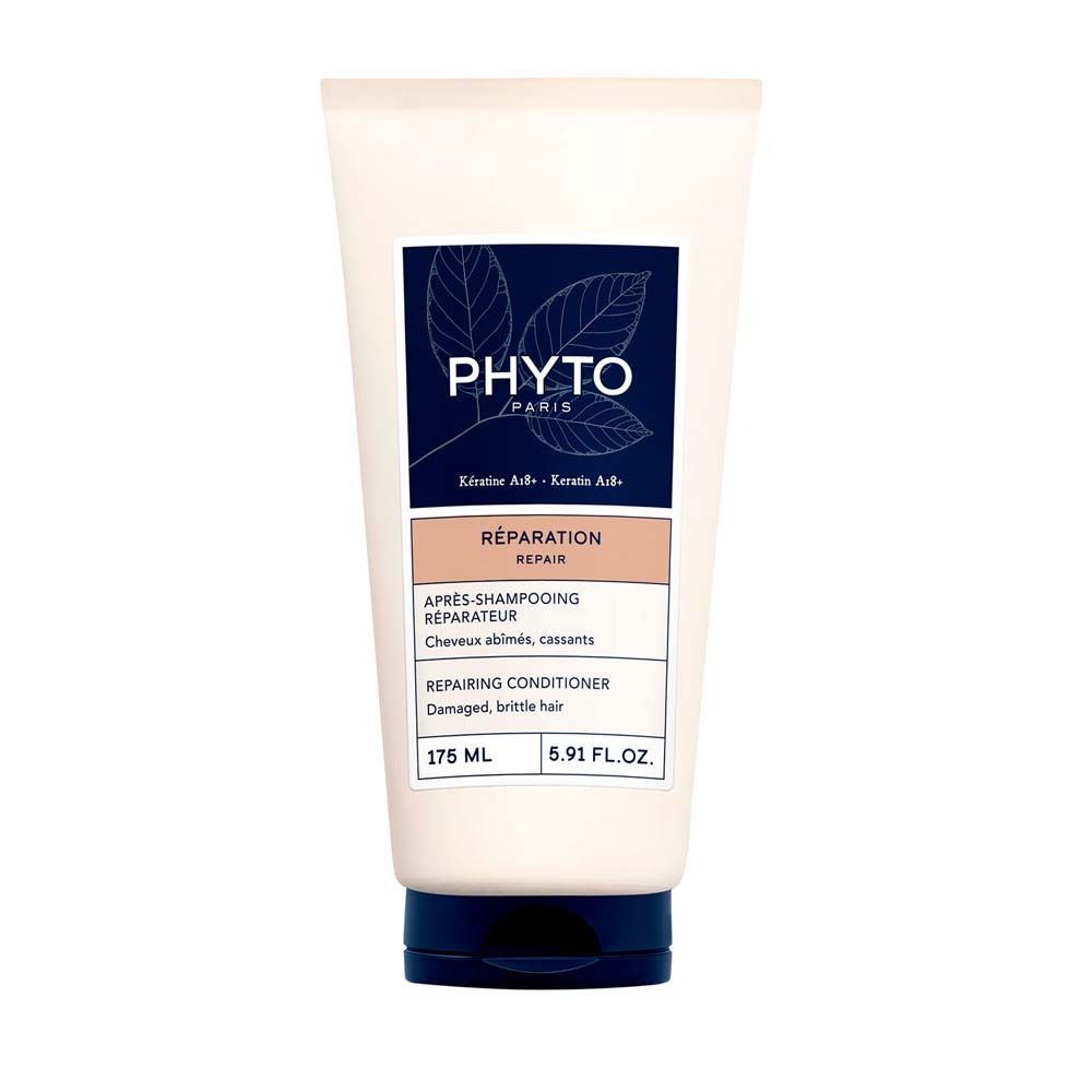 Phyto Après-shampoing réparateur, 175 ml, pour cheveux abîmés et cassants.