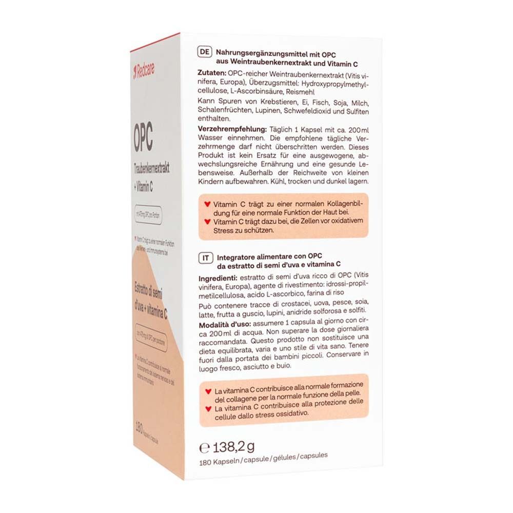 Redcare OPC Extrait de Pépins de Raisin + Vitamine C