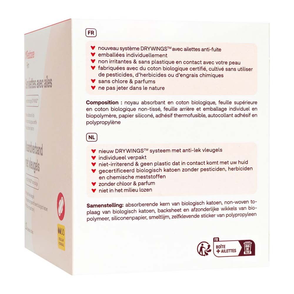 Redcare Fem Serviettes Hygiéniques avec Ailettes