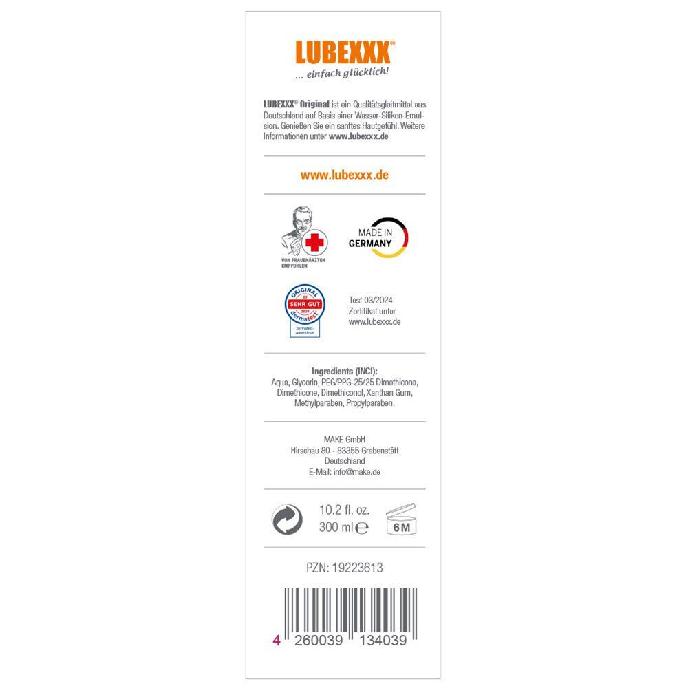 Flacon de lubrifiant Lubexxx Original 300 ml. Fabriqué en Allemagne.