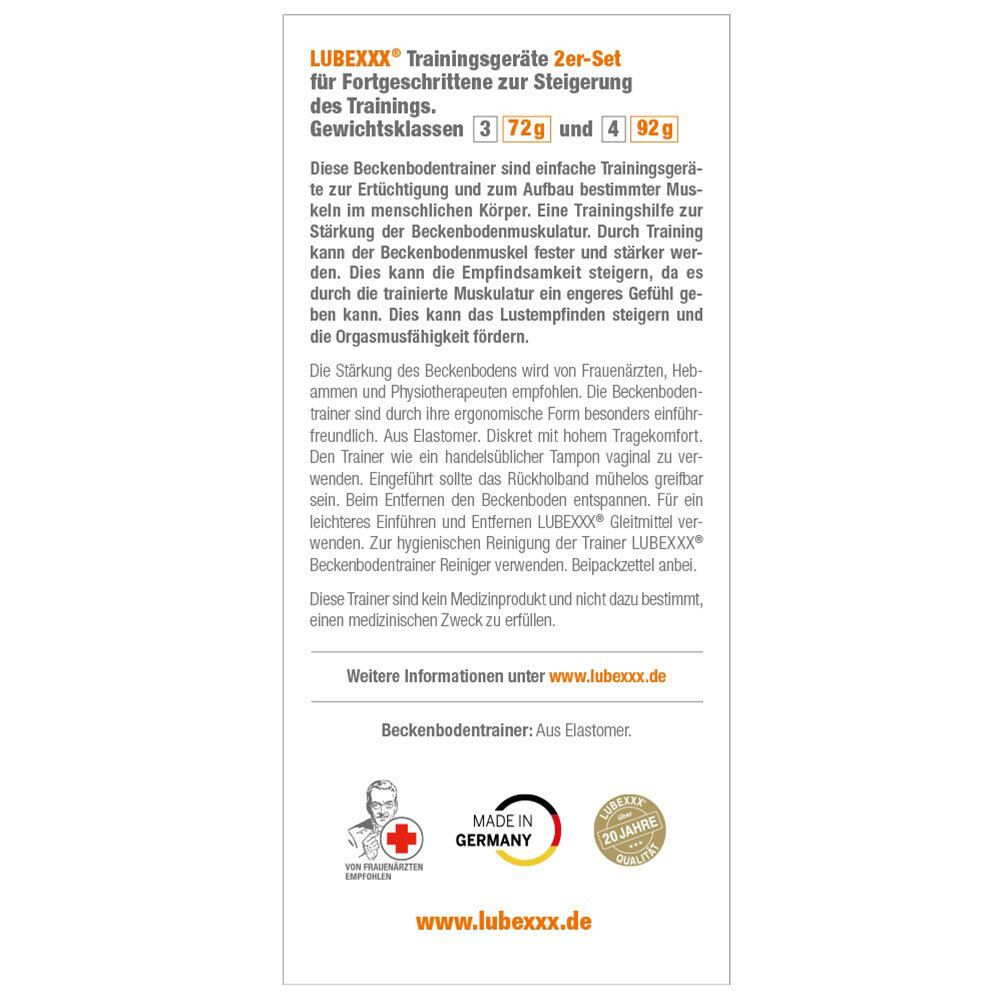 Lubexxx® Bekkenbodemtrainingsset voor gevorderde gebruikers