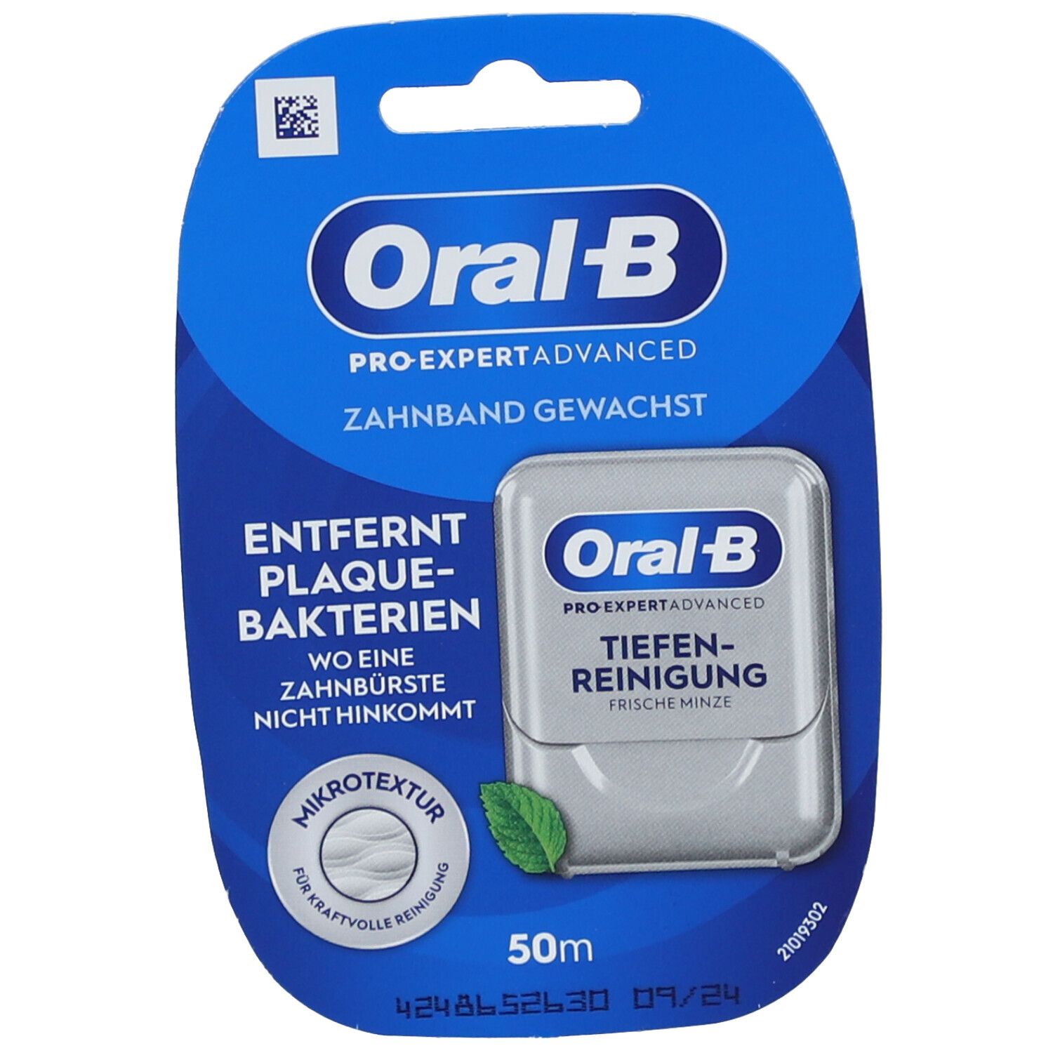 Oral-B Pro-Expert Advanced Fil dentaire ciré pour nettoyage en profondeur, 50m.