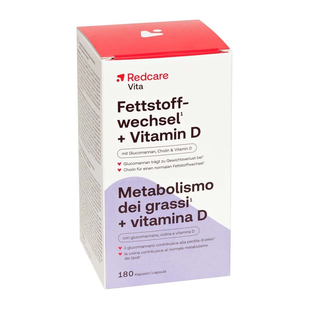 Productverpakking met naam en ingrediënten. 180 capsules.