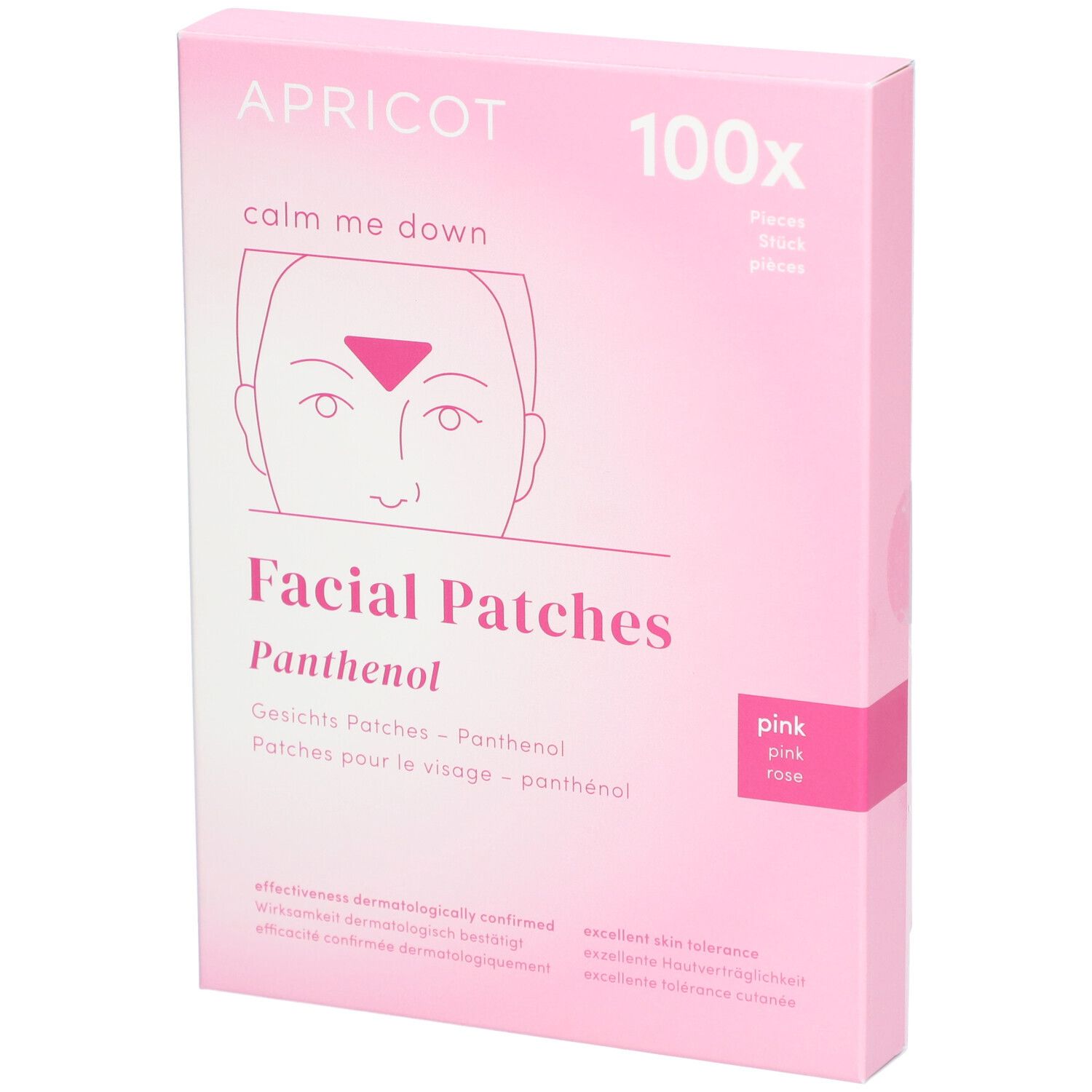 APRICOT Facial Patches Panthenol, 100 stuks, roze.