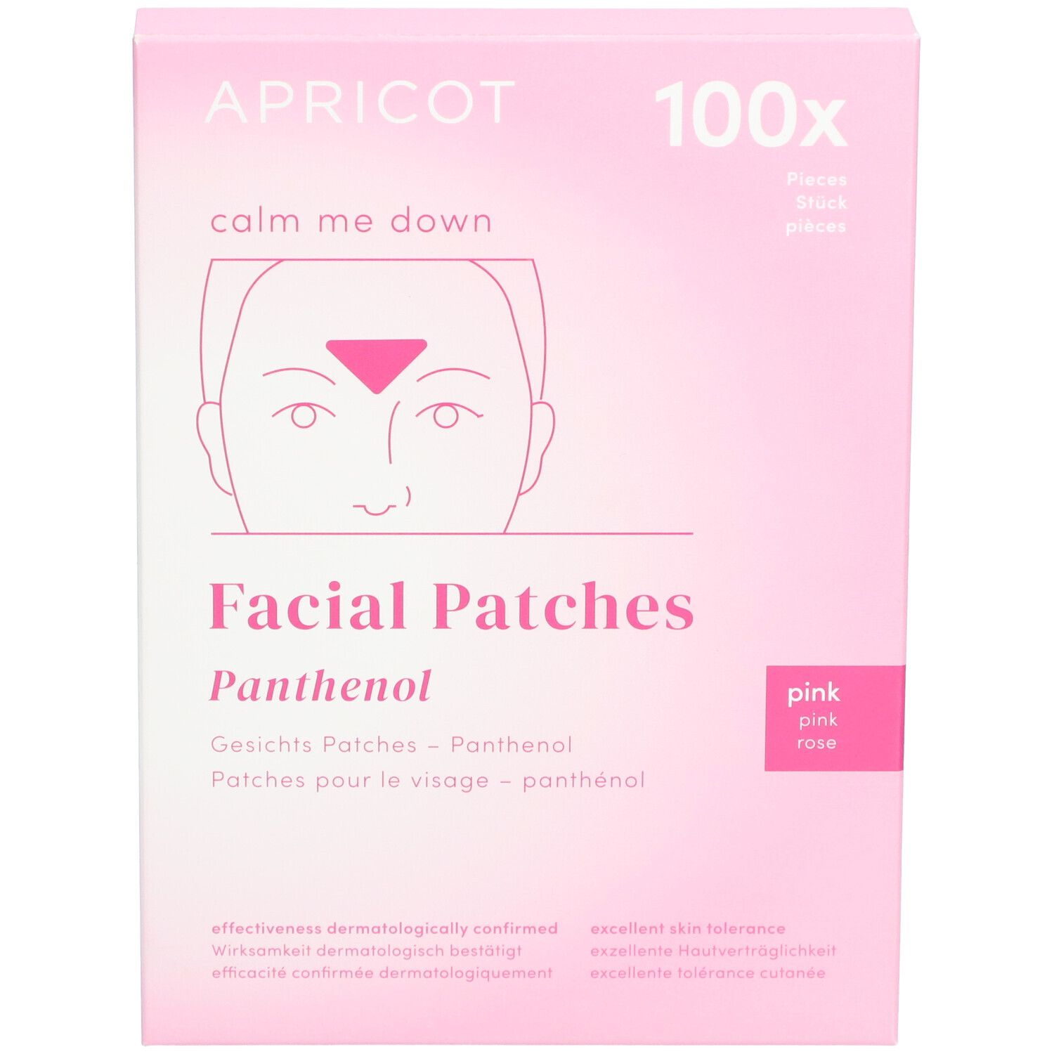 APRICOT Facial Patches Panthenol, 100 stuks, roze.