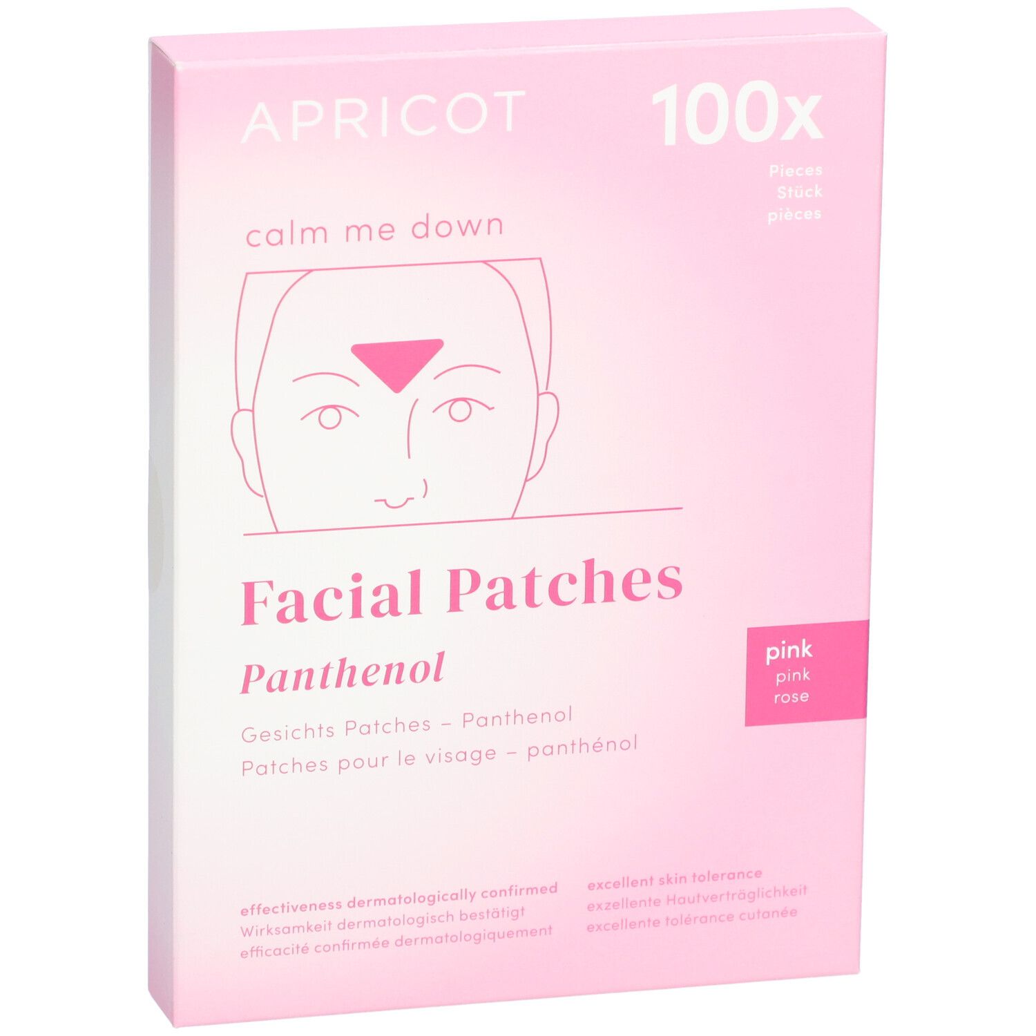 APRICOT Facial Patches Panthenol, 100 stuks, roze.