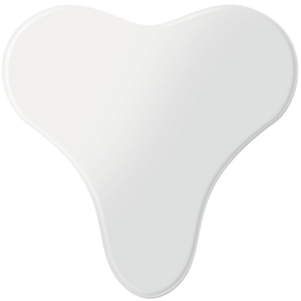 Coussinet décolleté blanc en forme de cœur. Surface lisse avec bords arrondis. Pour la zone du décolleté.