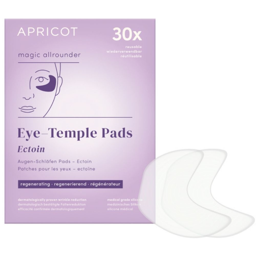 Paquet de coussinets pour les yeux et les tempes APRICOT. Contient 30 coussinets. Deux coussinets transparents en forme de croissant.