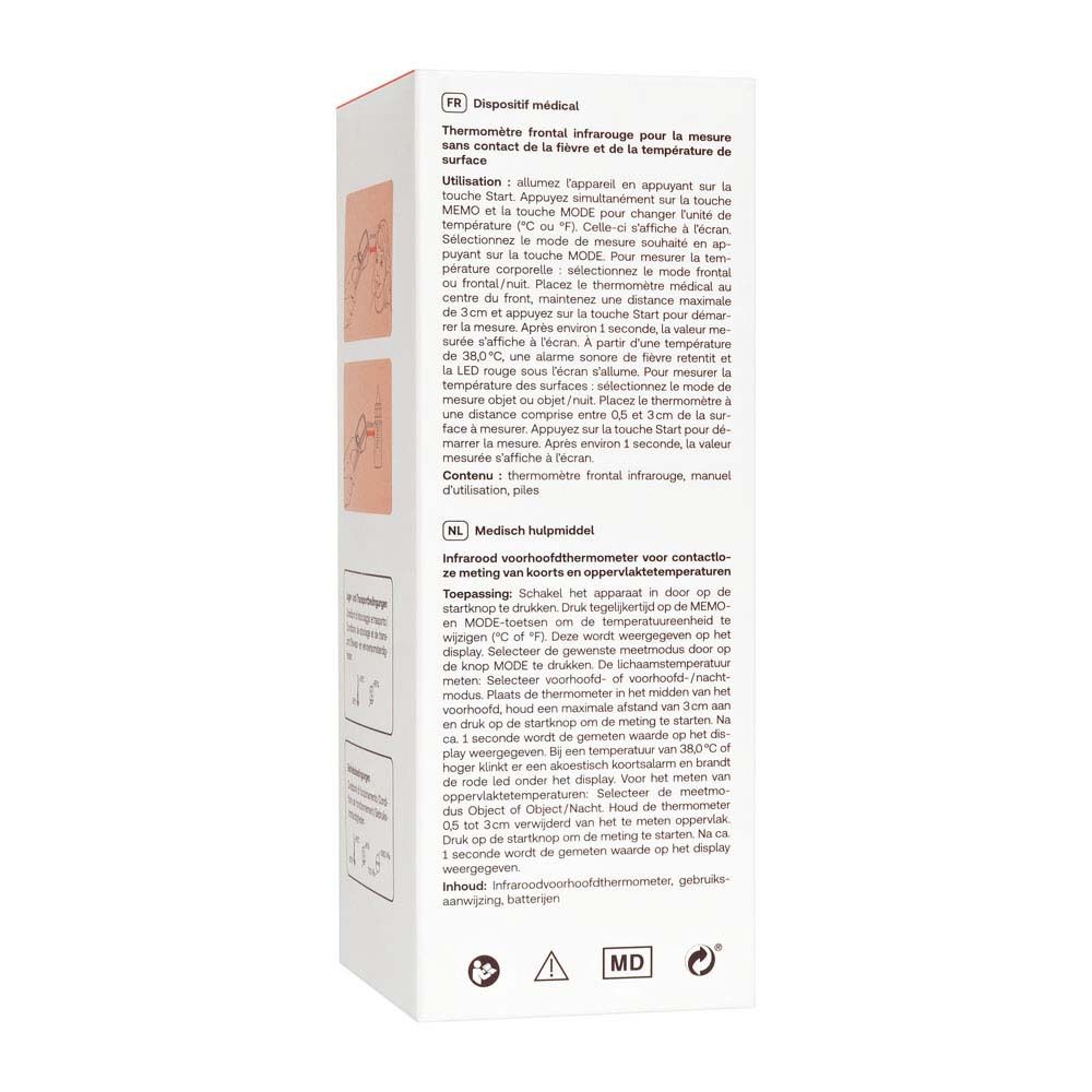 Verpakking met productnaam en beschrijving. Tekst in het Frans en Nederlands. 1 stuk.