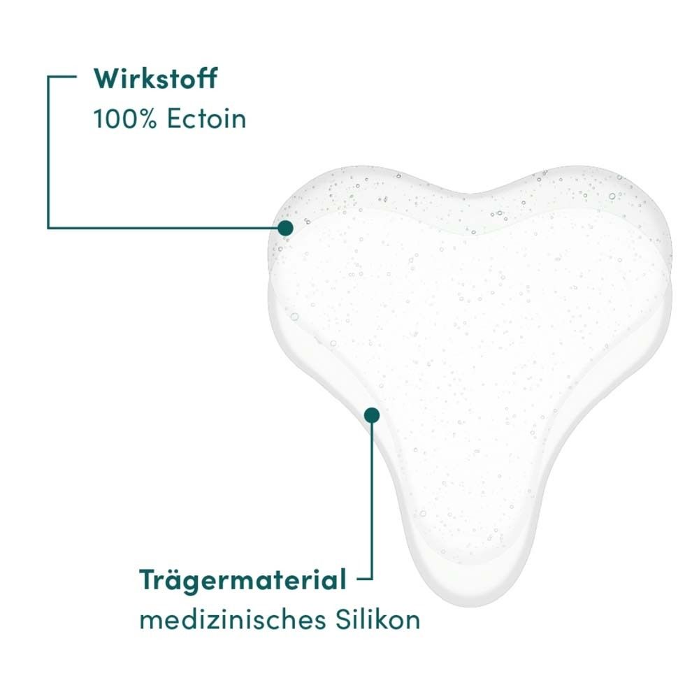 Décolleté Pad met Ectoïne. Actieve stof: 100% Ectoïne. Materiaal: medische siliconen.