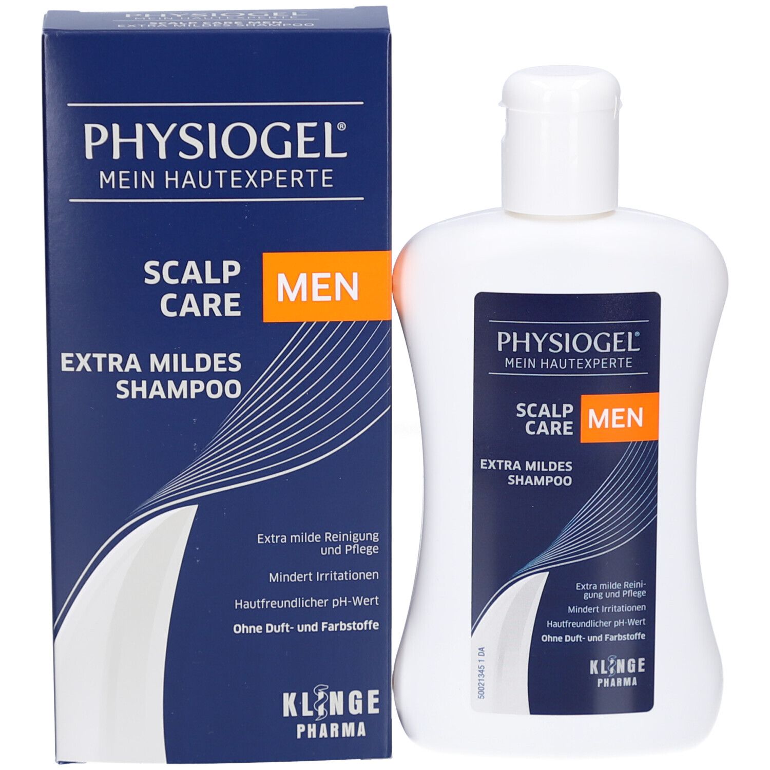 Fles en doos van Physiogel Scalp Care Men Extra Mildes shampoo.