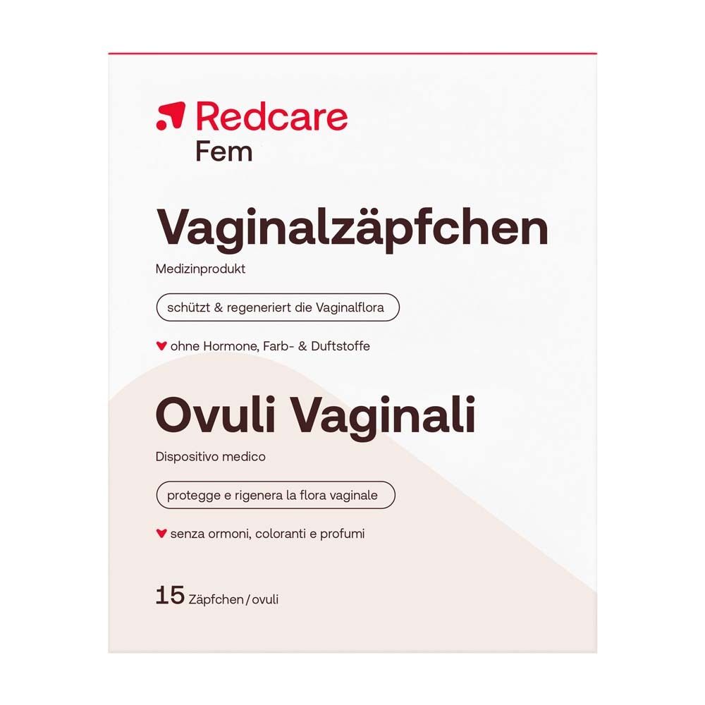 Boîte de 15 ovules vaginaux Redcare Fem.