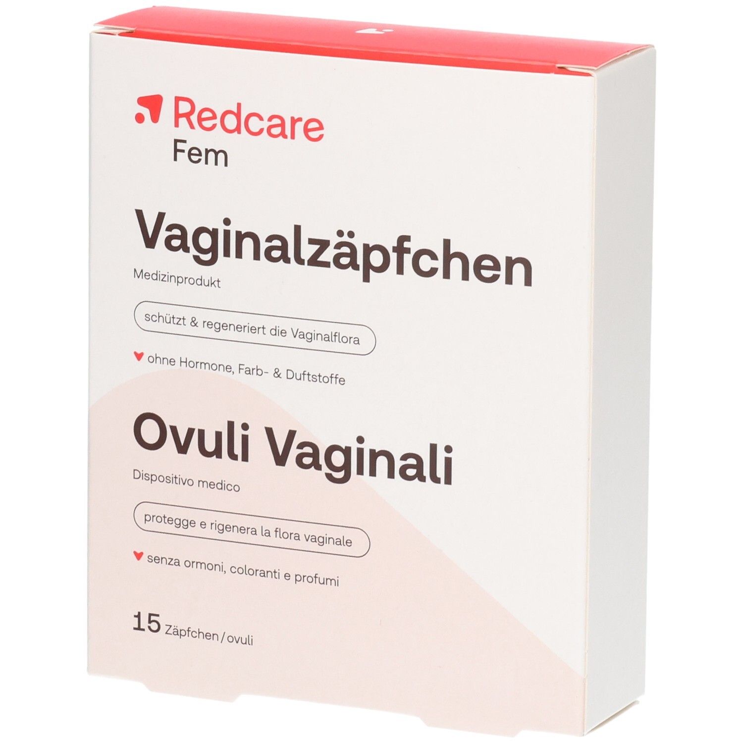 Ovules vaginaux Redcare Fem : contre la sécheresse, avec acide hyaluronique, apaise brûlures et irritations.