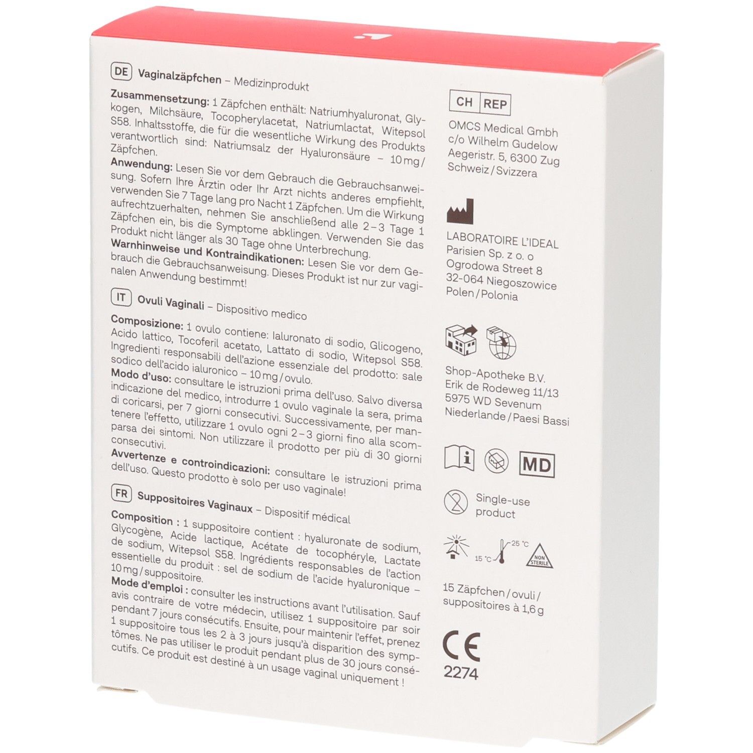 Ovules vaginaux Redcare Fem : facile à doser, 1 par jour, sans hormones, atténue les douleurs.