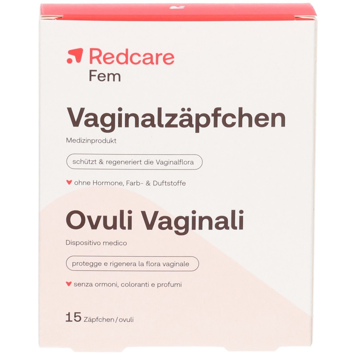 Ovules vaginaux Redcare Fem : protège et régénère la flore vaginale, sans hormones ni colorants.