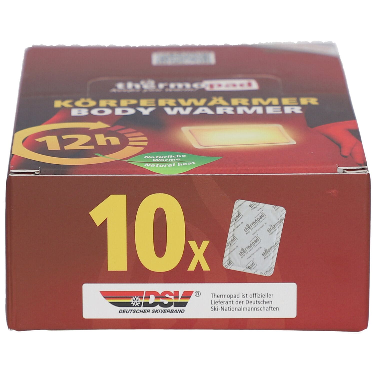 Emballage de 10 chaufferettes corporelles Thermopad.